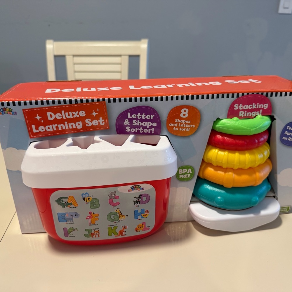 Deluxe Learning Set - Red and Multicolor Stacking Rings
